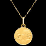 Médaille l'ange et la colombe – or jaune 18 carats Médaille l'ange et la colombe – or jaune 18 carats