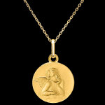 Médaille ange rêveur – or jaune 18 carats Médaille ange rêveur – or jaune 18 carats