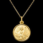 Médaille l'ange veilleur – or jaune 18 carats Médaille l'ange veilleur – or jaune 18 carats