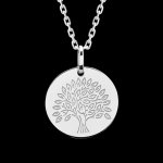 Mdaille arbre de vie - or blanc 9 carats