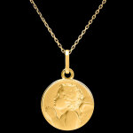 Médaille de baptême ange priant - or jaune 18 carats Médaille de baptême ange priant - or jaune 18 carats