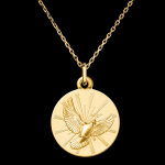 Mdaille colombe divine  or jaune 9 carats