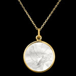 Mdaille colombe  or jaune 18 carats et nacre