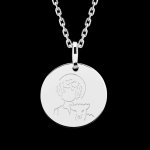 Mdaille enfant et agneau - or blanc 9 carats