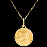 Mdaille enfant divin et agneau  or jaune 9 carats