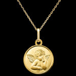 Mdaille le gardien des penses  or jaune 18 carats