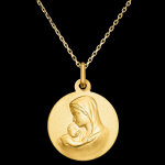 Mdaille marie et enfant jsus  or jaune 9 carats