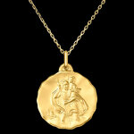 Médaille protection de saint christophe – or jaune 9 carats Médaille protection de saint christophe – or jaune 9 carats