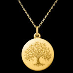 Mdaille racines de vie  or jaune 18 carats