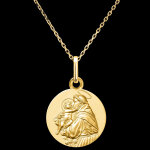 Mdaille saint antoine et l'enfant jsus  or jaune 18 carats
