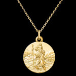 Médaille saint christophe et jésus – or jaune 9 carats Médaille saint christophe et jésus – or jaune 9 carats