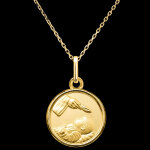 Mdaille sainte bndiction  or jaune 18 carats