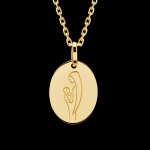 Mdaille vierge  l'enfant - or jaune 9 carats