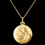 Médaille vierge marie et l'enfant jésus – or jaune 18 carats Médaille vierge marie et l'enfant jésus – or jaune 18 carats