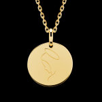 Mdaille vierge - or jaune 9 carats