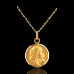 Mdaille vierge priant 16mm - or jaune 18 carats