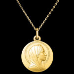 Médaille vierge protectrice – or jaune 9 carats Médaille vierge protectrice – or jaune 9 carats
