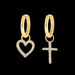 Une paire de boucle d'oreille mix en or jaune 18 carats