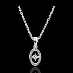 Pendentif abondance - petite pampille - or blanc 9 carats