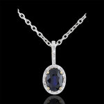Pendentif apolline - saphirs - or blanc et or jaune 9 carats Pendentif apolline - saphirs - or blanc et or jaune 9 carats