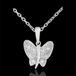 Pendentif balade imaginaire - papillon musicien - or blanc 9 carats