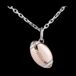 Pendentif ballon de rugby - or blanc et or rose 18 carats et diamants Pendentif ballon de rugby - or blanc et or rose 18 carats et diamants