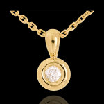 Pendentif calice belire or jaune 18 carats - 0. 14 carat