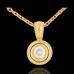 Pendentif calice belire or jaune 18 carats - 0. 23 carat