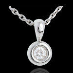 Pendentif calice diamant belière - 0. 14 carat - or blanc 18 carats Pendentif calice diamant belière - 0. 14 carat - or blanc 18 carats