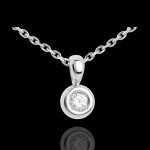 Pendentif calice diamant belière - 0. 18 carat - or blanc 18 carats Pendentif calice diamant belière - 0. 18 carat - or blanc 18 carats