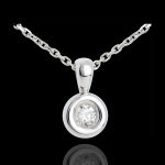 Pendentif calice diamant belire - 0. 23 carat - or blanc 18 carats
