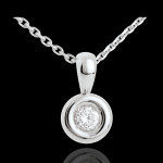 Pendentif calice diamant belire (tgm) - 0. 28 carat - or blanc 18 carat