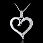 Pendentif coeur amazone or blanc 9 carats