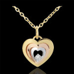 Pendentif coeur boudoir - trois ors 9 carats