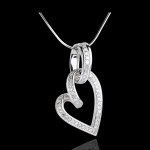 Pendentif coeur chavir - 0. 31 carats - 52 diamants - or blanc 18 carat