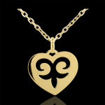 Pendentif coeur incantation - or jaune 9 carats