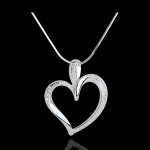 Pendentif coeur or blanc 18 carats arty - 10 diamants