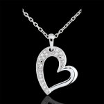 Pendentif coeur or blanc 9 carats twist