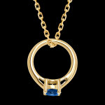 Pendentif 'cutie ring' - or jaune 9 carats et saphir synthtique