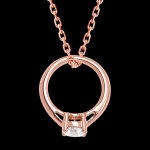 Pendentif 'cutie ring' - or rose 9 carats et diamant synthtique