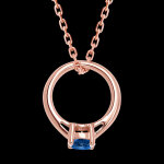Pendentif 'cutie ring' - or rose 9 carats et saphir synthtique