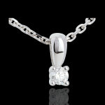 Pendentif diamant belire or blanc 18 carats - 0. 11 carat