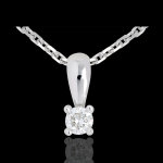 Pendentif diamant belire or blanc 18 carats - 0. 16 carat