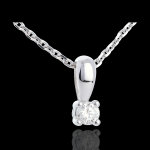 Pendentif diamant belire or blanc 18 carats - 0. 2 carat