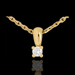 Pendentif diamant belire or jaune 18 carats - 0. 11 carat