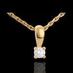 Pendentif diamant belire or jaune 18 carats - 0. 16 carat