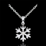 Pendentif diamant flocon givr - or blanc 9 carats