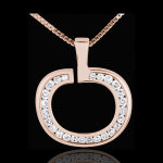 Pendentif diapple or rose 18 carats - 0. 15 carat