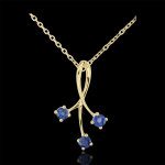 Pendentif etincelles or jaune 9 carats - saphirs