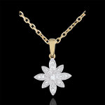 Pendentif fleur d'toile - or blanc et or jaune 9 carats
